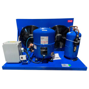 Danfoss OP-HGZ160D39Q Unidad Condensadora Microcanal 12HP MBP 230V/3Ph/60Hz R134a,R404A,R448A,R449A,R452A,R513A Lubricante POE 2 Ventilador con Compresor Reciprocante MTZ160-3 115N0324 