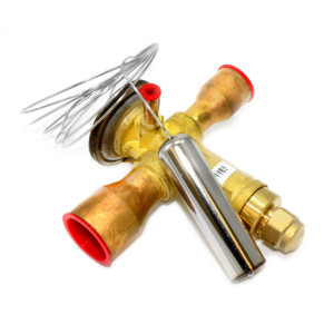 Danfoss 067N2163 18TR Valvula de Expansion Termostatica, TGE, R22,R407C, 7/8x1-1/8 pulg Soldable, ODF, 1/4 pulg Ecualizacion Externa, Bi-flow, -40 a 10 C, remplaza 067N2183