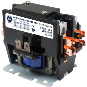 Contactor 1 Polo con Puente de 40 AMP 24 V bobina de repuesto para compresores de CA y aplicaciones electricas UL E476929 Appli Parts modelo APAC-1S4024