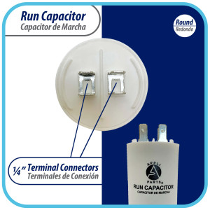 Appli Parts Condensador Capacitor de Marcha 35 Mfd uF (microfaradios) 250VAC CBB60 Cuerpo plastico para bombas de agua y otras aplicaciones Redondo UL E476928 8.5 cm Alto 4 cm Ancho CON-15-250-P