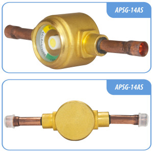 Appli Parts APSG-14AS Visor de Liquido 1/4 pulg Indicador de Humedad con conexiones Soldable con cuerpo solido para Sistemas de Refrigeracion y Aire Acondicionado