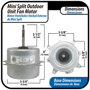 Motor Ventilador Unidad Externa YKT-24-6-10L RoHS YDK24-6FB(B) (YDK24-6F-23) 220-240V/60Hz 24W 6p 0.35A Bcl LRA 0.40A 202400401340 11002012000833  Sirve NBCM018C10B, PAC12047, X2