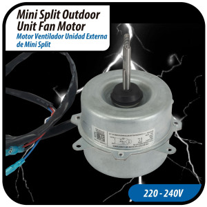 Fan Motor single phase asynchronous Outdoor Unit YKT-24-6-10L RoHS YDK24-6FB(B) (YDK24-6F-23) 220-240V/60Hz 24W 6p 0.35A Bcl LRA 0.40A 202400401340, 11002012000833 
Fits: NBCM018C10B, PAC12047, X2