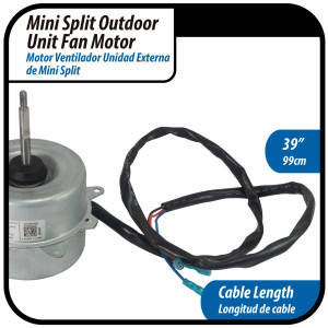 Fan Motor single phase asynchronous Outdoor Unit YKT-24-6-10L RoHS YDK24-6FB(B) (YDK24-6F-23) 220-240V/60Hz 24W 6p 0.35A Bcl LRA 0.40A 202400401340, 11002012000833 
Fits: NBCM018C10B, PAC12047, X2