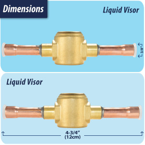 Appli Parts APSG-38AS Visor de Liquido 3/8 pulg Indicador de Humedad con conexiones Soldable con cuerpo solido para Sistemas de Refrigeracion y Aire Acondicionado