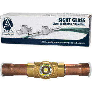 Appli Parts APSG-34AS 3/4 in Sight Glass and liquid moisture indicator Solder connections with Solid Body for HVAC/R installations suitable for CFC HCFC HFC refrigerants