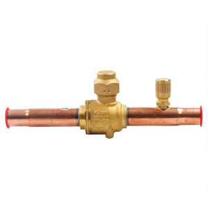 Danfoss 009L7052 Valvula de Cierre 1/2pulg tipo Bola de conexion soldable GBC 12s Multiple Refrigerante MWP 650psi WT -40C a 149C con puerto de servicio SAE 1/4 pulg Bi-Direccional
