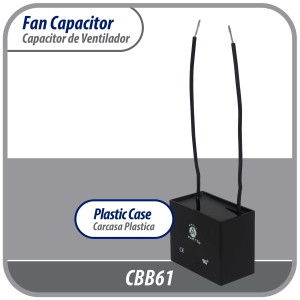 Appli Parts Fan Capacitor 5 mfd (microfarads) uf 250 VAC with 2 Wire Terminal Connections compatible with any brand with same capacitance 1-7/8in Width 3/4in Depth 1-1/8in Height CAP-5-250-2C