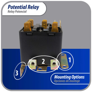 Appli Parts APPR-062 Relay Potencial 062, Voltaje de Bobina 395 V, Recogida Minima 180 V, Recogida Maxima 195 V, Caida Maxima 100 V, 50/60Hz Remplazo universal para refrigeracion y aire acondicionado