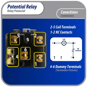 Appli Parts APPR-062 Relay Potencial 062, Voltaje de Bobina 395 V, Recogida Minima 180 V, Recogida Maxima 195 V, Caida Maxima 100 V, 50/60Hz Remplazo universal para refrigeracion y aire acondicionado