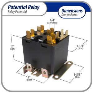Appli Parts APPR-066 Relay Potencial 066, Voltaje de Bobina 395 V, Recogida Minima 215 V, Recogida Maxima 225 V, Caida Maxima 120 V, 50/60Hz Remplazo universal para refrigeracion y aire acondicionado
