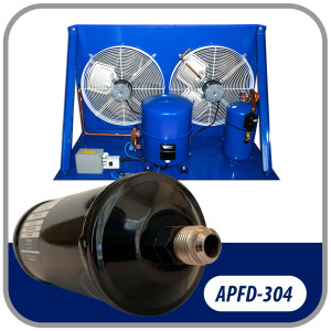 Appli Parts APFD-304 Filtro Secador 1/2 pulg para linea Liquido para Sistemas de Refrigeracion y aire acondicionado 304 SAE Rosca Universal Unidireccional 267mm Largo 100mm Ancho 