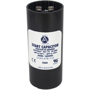 Appli Parts CON-378-110 Capacitor de Arranque 378-450 MFD (microfaradios) uF, 110-125 VAC. Universal para Motores Electricos, condensador de arranque de 3.7 cm de Diametro, 8.6 cm de Alto