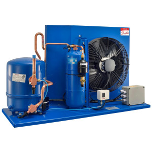 Danfoss OP-HJZ036D39N Condensing Unit Microchannel Coil 3HP MBP 230V/1Ph/60Hz R134a,R404A,R448A,R449A,R452A,R513A POE Oil 1 Fan with Reciprocating Compressor MTZ36-1 115N0285  