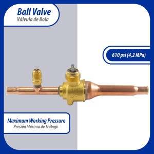 Appli Parts APBV-014 1/4 in Shut Off Ball Valve ODF Universal Replacement 610 psi (4.2 Mpa) max pressure -22 F to 248 F work temperature with 1/4 in SAE service port, with 6-1/2 in overall length