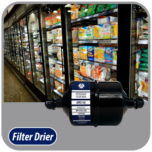 Appli Parts APFD-163 Filtro Secador 3/8 pulg para linea Liquido para Sistemas de Refrigeracion y aire acondicionado 163 SAE Rosca Universal Unidireccional 178mm Largo 76mm Ancho