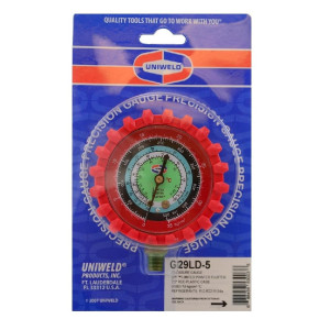 Uniweld G29LD-5 Esfera de Manometro Roja Alta R-12/R-22/R-134a (Psi-Kg/Cm2- C) 