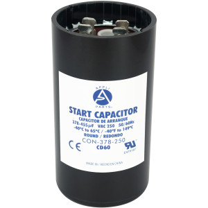 Appli Parts CON-378-250 Capacitor de Arranque 378-455 MFD (microfaradios) uF, 250 VAC. Universal para Motores Electricos, condensador de arranque de 4.6 cm de Diametro, 8.6 cm de Alto