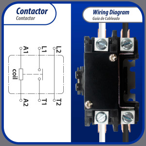 Contactor 1 Polo con Puente de 40 AMP 240 V bobina de repuesto para compresores de CA y aplicaciones electricas UL 476929 Appli Parts modelo APAC- 1S40240