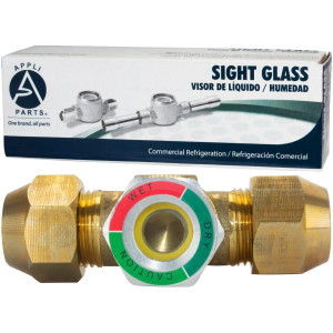 Appli Parts APSG-34A Visor de Liquido 3/4 pulg Flare e Indicador de Humedad con conexiones Rosca con cuerpo extraible para Sistemas de Refrigeracion y Aire Acondicionado