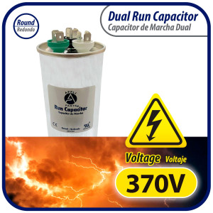 Appli Parts Condensador Capacitor de Marcha 30+5 Mfd uF (microfaradios) 370VAC CBB65 Universal Aire acondicionado y otras aplicaciones Redondo UL E476928 10.8cm Alto 5cm Ancho CON-30/5-370-R