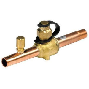 Danfoss 009L8052 Shut Off Ball Valve 1/2in, ODF GBC 12s Multiple Refrigerant MWP 650psi WT -40F to 300F with 1/4in SAE schrader Valve Bi-Flow  009L7052 Replaces 009G7052, 009G8052
