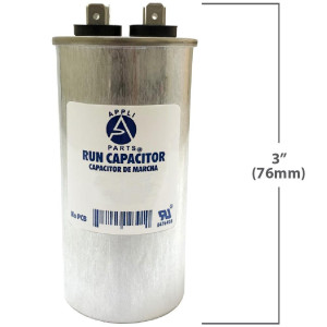 Appli Parts Condensador Capacitor de Marcha 15 Mfd uF (microfaradios) 370VAC CBB65 Universal Aire acondicionado y otras aplicaciones Redondo UL E476928 cm Alto cm Ancho CON-15-370-R