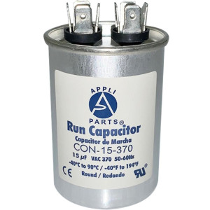 Appli Parts Run Capacitor for ac 15 Mfd uF (microfarads) 370VAC CBB65 Round Universal fit for hvac and other applications in High in Wide CON-15-370-R
 Appli Parts Run Capacitor for ac 15 Mfd uF (microfarads) 370VAC CBB65 Round Universal fit for hvac and other applications in High in Wide CON-15-370-R
