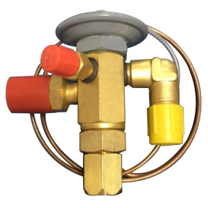 Appli Parts 1 Ton R-22 Valvula de Expansion 3/8 x 1/2 pulg SAE Ecualizacion Externa 1/4 pulg
