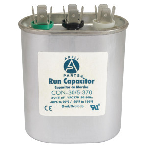 Appli Parts Condensador Capacitor de Marcha 30+5 Mfd uF (microfaradios) 370VAC CBB65 Universal Aire acondicionado y otras aplicaciones Ovalado UL E476928 CON-30/5-370
