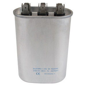 Appli Parts Condensador Capacitor de Marcha 25+5 Mfd uF (microfaradios) 370VAC CBB65 Universal Aire acondicionado y otras aplicaciones Ovalado UL E476928 CON-25/5-370