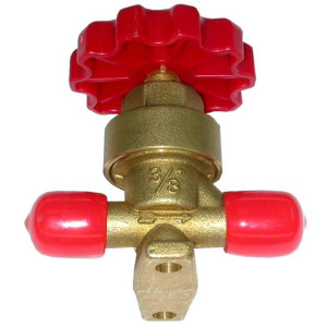 Appli Parts APSV-38 Valvula de Paso 3/8 pulg SAE Flare Rosca, para sistemas de refrigeracion, aire acondicionado y calefaccion, con cuerpo de bronce macizo