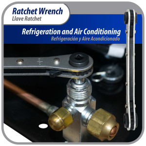 Appli Parts APT-RW122 Llave Ratchet 1/4 - 3/8 - 3/16 - 5/16 pulg, herramienta para servicios de sistemas de Aire Acondicionado y Refrigeracion