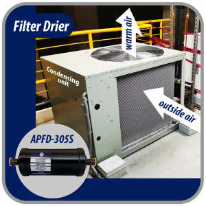 Appli Parts APFD-305S Filtro Secador 5/8 pulg para linea Liquido para Sistemas de Refrigeracion y aire acondicionado 305S ODF Soldable Universal Unidireccional 254mm Largo 83mm Ancho