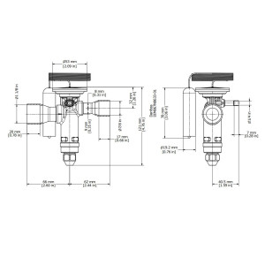 Danfoss 067N2032 15TR Valvula de Expansion Termostatica, TGE, R22,R407C, 7/8x1-1/8 pulg Soldable, ODF, 1/4 pulg Ecualizacion Externa, Bi-flow, -25 a 10 C, remplaza 067N2012