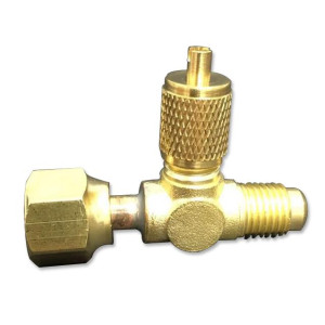 Appli Parts APAT-3X14B Access Tee Fitting 1/4 M. Flare Access x 1/4 F. Flare Swivel x 1/4 M. Flare Access Core