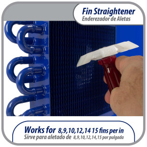 Appli Parts APT-FS351 peine plastico enderezador de aletas para evaporador condensador y radiador con separaciones de 8,9,10,12,14,15 pulg entre aletas aumenta el flujo de aire y mejora rendimiento 