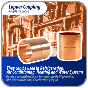 Appli Parts AP-A158 1-5/8 pulg Anillo de Cobre Accesorios de tuberia de cobre CxC Conexiones soldadas para aplicaciones de refrigeracion, aire acondicionado y plomeria Tuberia de cobre ACR y tipo L