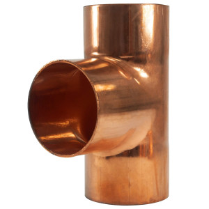 Appli Parts AP-T218 2-1/8 in Wrot Copper Tee CxCxC connections for refrigeration, air conditioning and plumbing applications ACR and Type L copper pipe