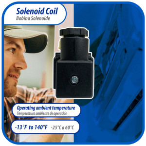 Appli Parts APSOV-024C 24 V Solenoid Coil, 50/60 Hz, compatible with multiple refrigerants CFC, HCFC and HFC, Valve body not included