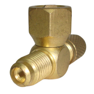 Appli Parts APAT-3X14 Valvula de Acceso T 9603AP 1/4 pulg M Flare Acceso x 1/4 pulg M Flare x 1/4 pulg H Flare con Conector en Extremo