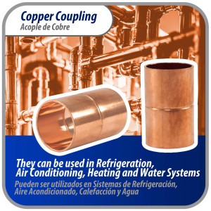 Appli Parts AP-A034 3/4 pulg Anillo de Cobre Accesorios de tuberia de cobre CxC Conexiones soldadas para aplicaciones de refrigeracion, aire acondicionado y plomeria Tuberia de cobre ACR y tipo L