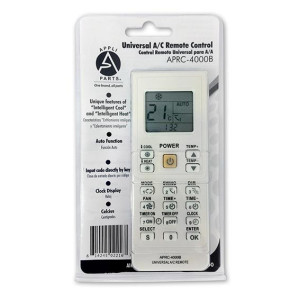 Appli Parts APRC-4000B Universal Air Conditioning Remote Control, 1.5 in LCD, Celsius, 4,000 Frequencies