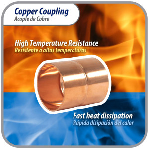 Appli Parts AP-A118 1-1/8 pulg Anillo de Cobre Accesorios de tuberia de cobre CxC Conexiones soldadas para aplicaciones de refrigeracion, aire acondicionado y plomeria Tuberia de cobre ACR y tipo L