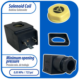 Appli Parts APSOV-220C Bobina para Valvula Solenoide 208V-220V, 50/60 Hz,compatible con todos los refrigerantes fluorados CFC, HCFC y HFC, valvula no incluida