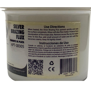 Appli Parts APT-SB305 Fundente de Plata Pequeno 4 Oz, 113.5 g, para metales ferrosos y no ferrosos tales como cobre, bronce, laton y acero inoxidable