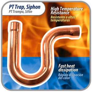 Appli Parts AP-PT078 Sifon de Cobre de 7/8 pulg Trampa de Aceite CxC Conexiones soldadas para aplicaciones de refrigeracion, aire acondicionado y plomeria Tuberia de Cobre ACR y tipo L