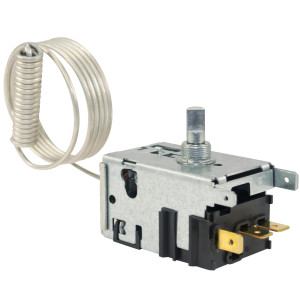 Danfoss 077B7274 Thermostat Refrigerators Automatic Defrost control 077B6039 Cold Cut-in 40.1F Cold cut-out 13.1F Warm Cut-in 40.1F Warm Cut-out 24.8F Capillary tube length 47.2in B6 CT-35-D
