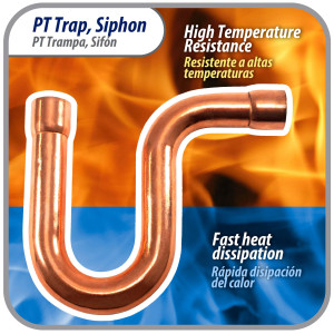 Appli Parts AP-PT058 Sifon de Cobre de 5/8 pulg Trampa de Aceite CxC Conexiones soldadas para aplicaciones de refrigeracion, aire acondicionado y plomeria Tuberia de Cobre ACR y tipo L