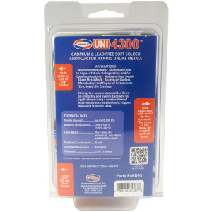 Uniweld UNI-4300 P4KD9S Kit de Soldadura de Alumino Incluye 10 pies de Soldadura, fundente de 2oz y Aplicador de Fundente con Punta Metalica